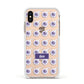 Purple Eyeballs Custom Halloween Apple iPhone Xs Impact Case White Edge on Gold Phone