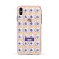 Purple Eyeballs Custom Halloween Apple iPhone Xs Max Impact Case Pink Edge on Gold Phone