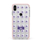 Purple Eyeballs Custom Halloween Apple iPhone Xs Max Impact Case Pink Edge on Silver Phone