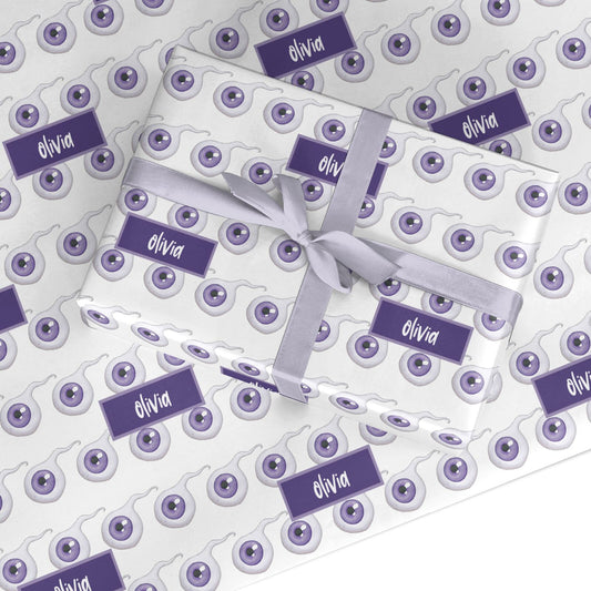 Purple Eyeballs Custom Halloween Custom Wrapping Paper