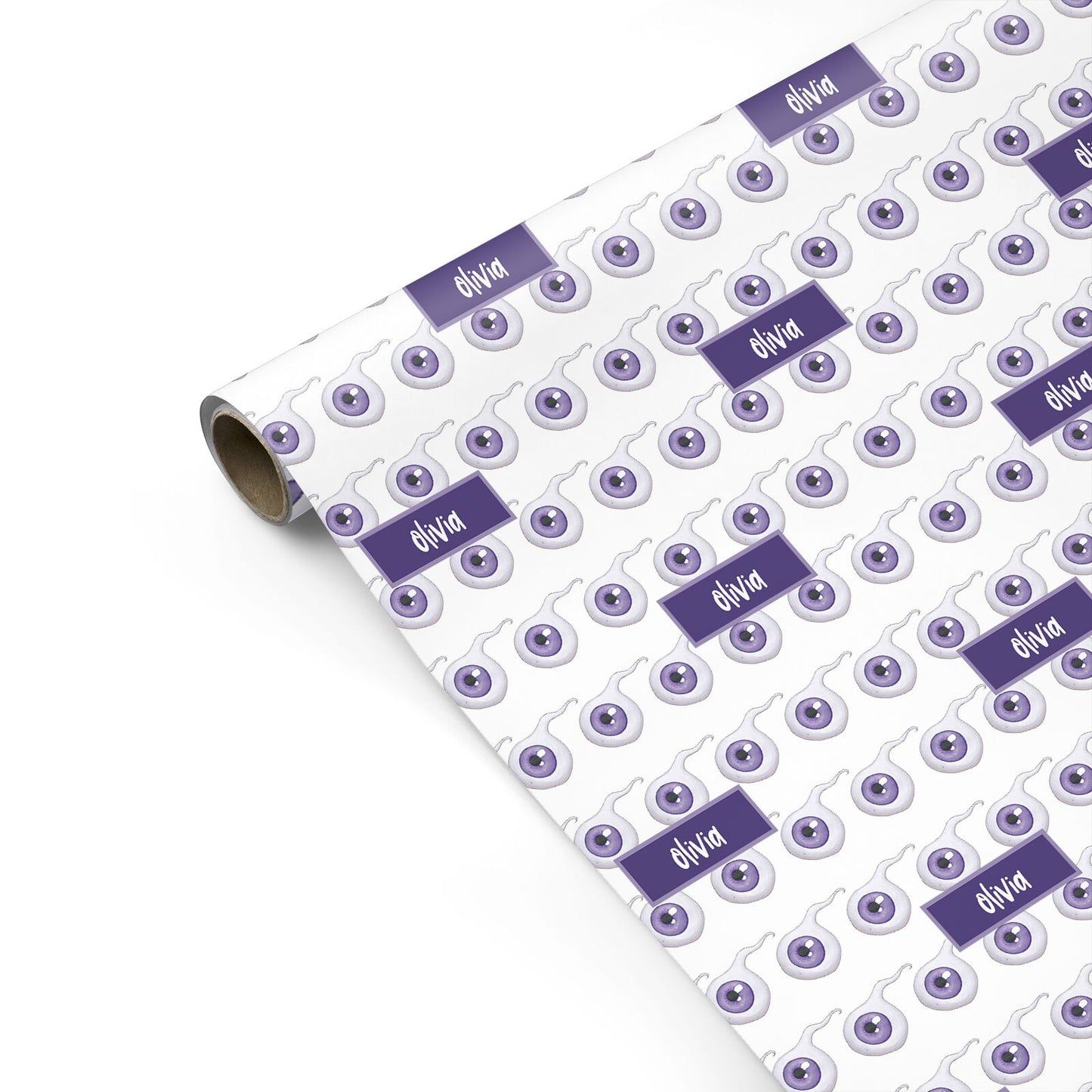 Purple Eyeballs Custom Halloween Personalised Gift Wrap