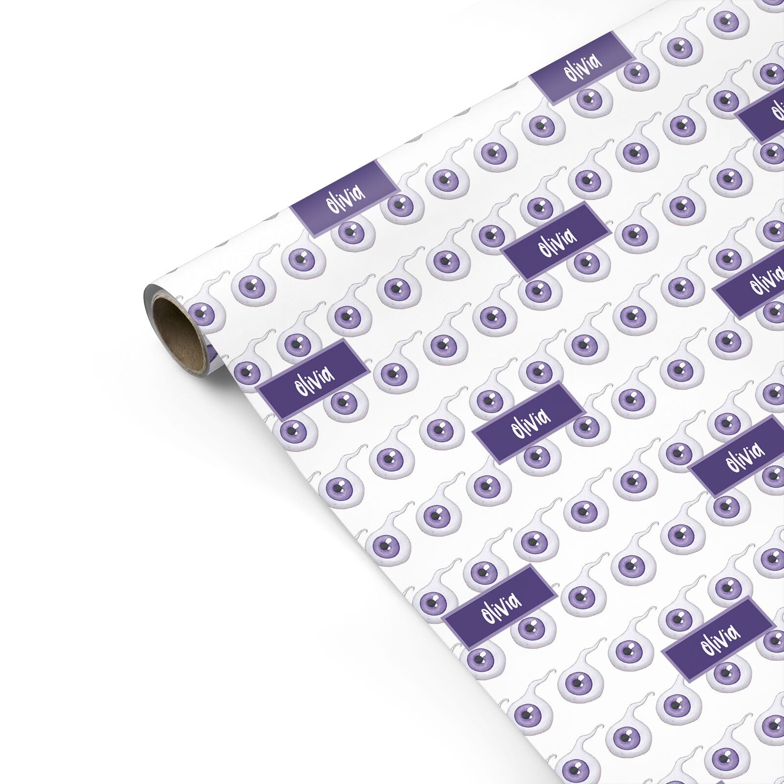 Purple Eyeballs Custom Halloween Personalised Gift Wrap