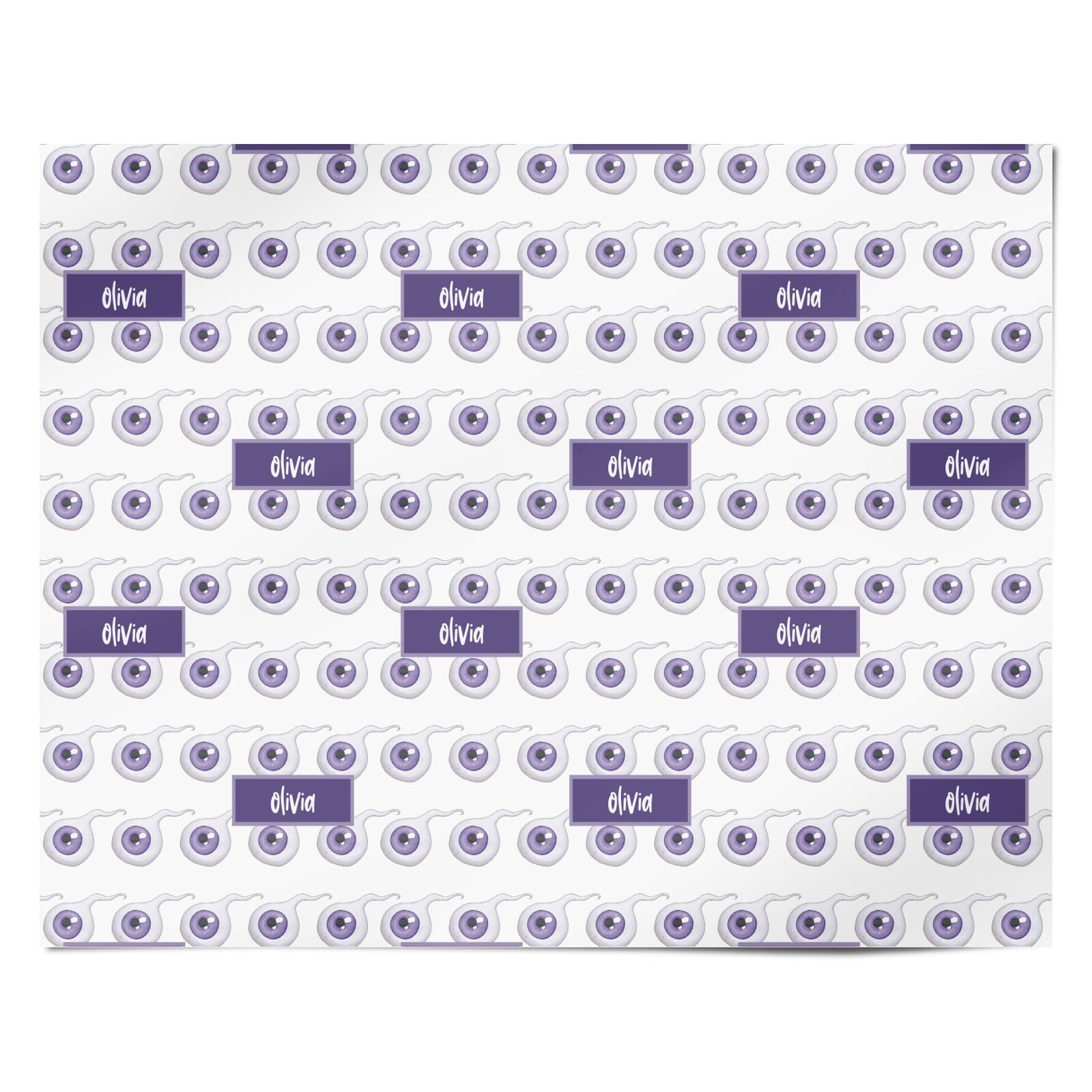 Purple Eyeballs Custom Halloween Personalised Wrapping Paper Alternative
