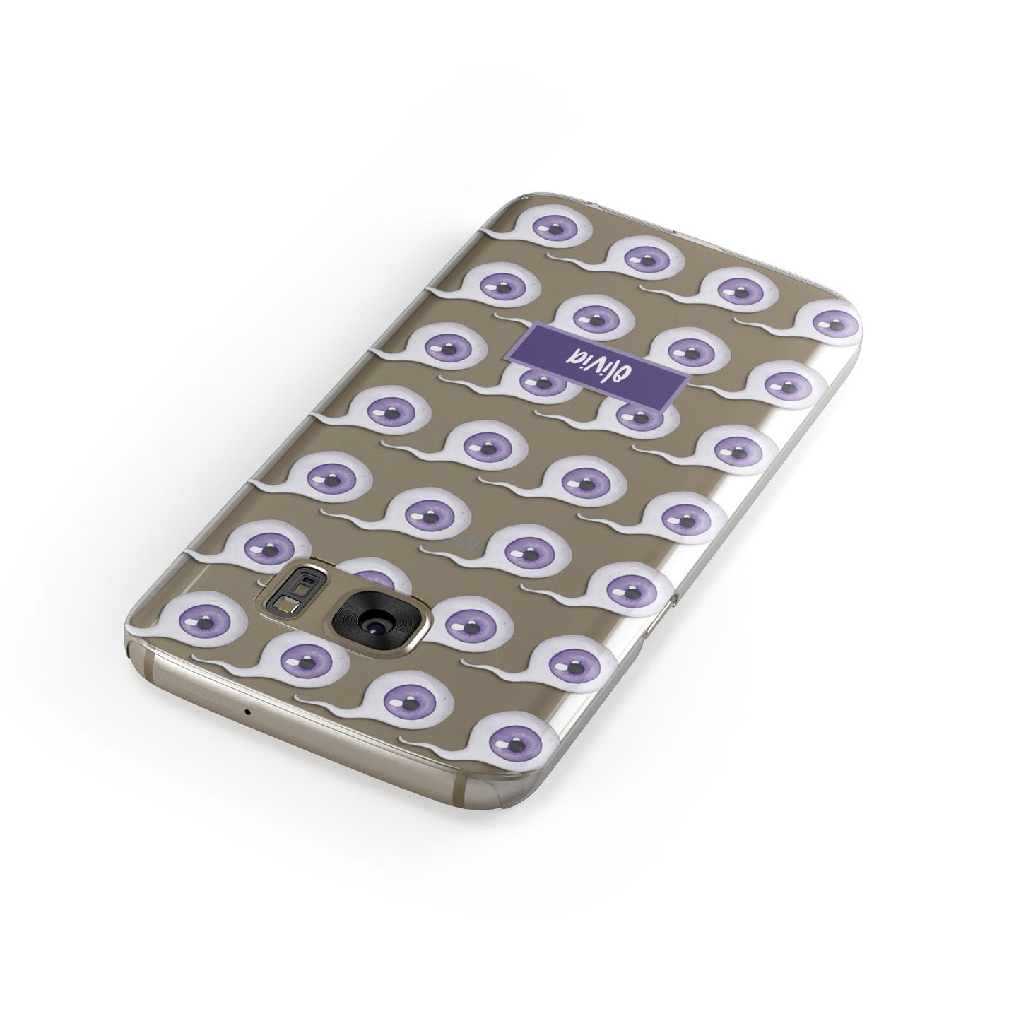 Purple Eyeballs Custom Halloween Samsung Galaxy Case Front Close Up