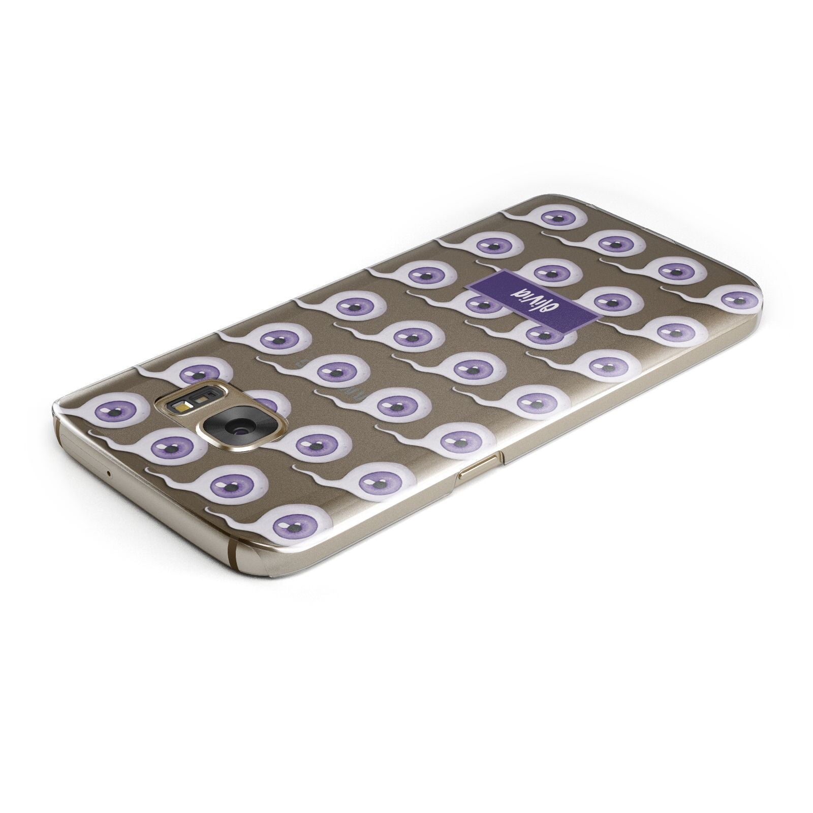 Purple Eyeballs Custom Halloween Samsung Galaxy Case Top Cutout