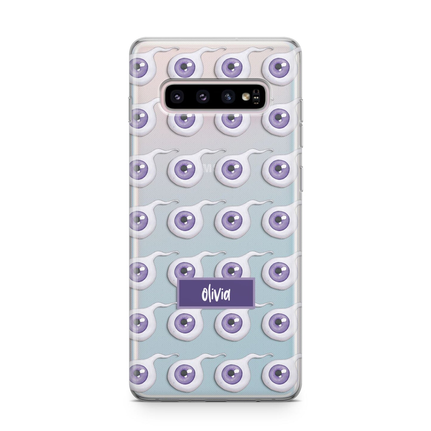 Purple Eyeballs Custom Halloween Samsung Galaxy S10 Plus Case