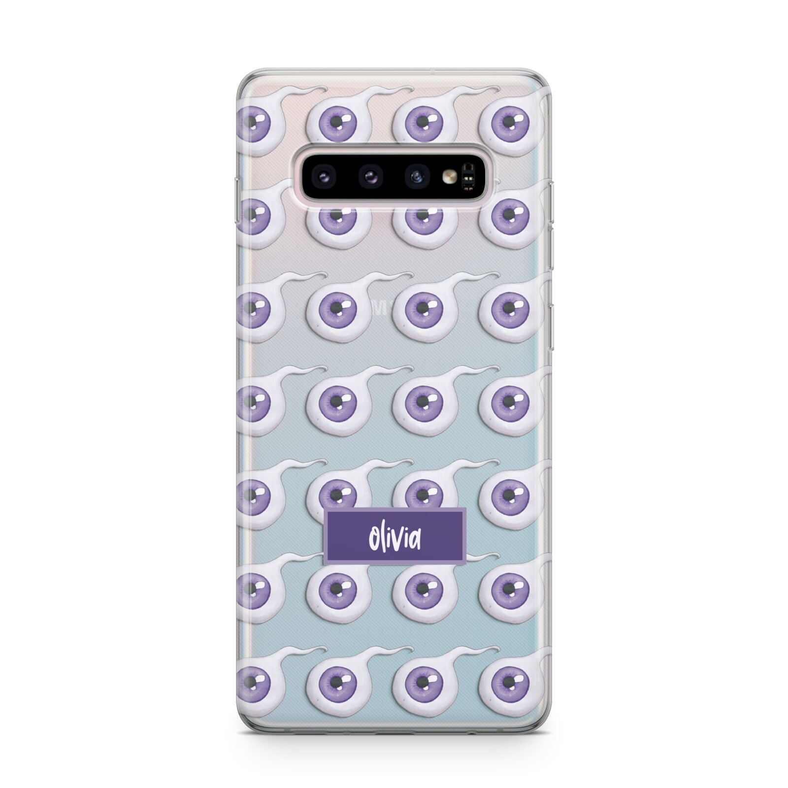 Purple Eyeballs Custom Halloween Samsung Galaxy S10 Plus Case