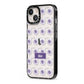Purple Eyeballs Custom Halloween iPhone 13 Black Impact Case Side Angle on Silver phone