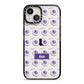 Purple Eyeballs Custom Halloween iPhone 13 Black Impact Case on Silver phone