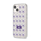 Purple Eyeballs Custom Halloween iPhone 14 Clear Tough Case Starlight Angled Image