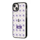 Purple Eyeballs Custom Halloween iPhone 14 Plus Black Impact Case Side Angle on Silver phone