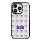 Purple Eyeballs Custom Halloween iPhone 14 Pro Black Impact Case on Silver phone