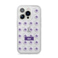 Purple Eyeballs Custom Halloween iPhone 14 Pro Clear Tough Case Silver