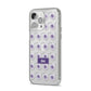 Purple Eyeballs Custom Halloween iPhone 14 Pro Max Clear Tough Case Silver Angled Image