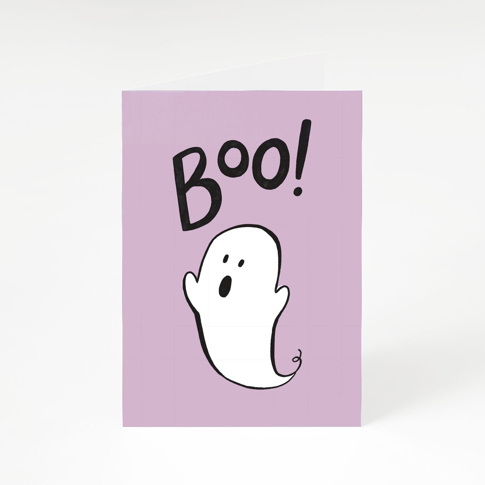 Purple Ghost Halloween A5 Greetings Card