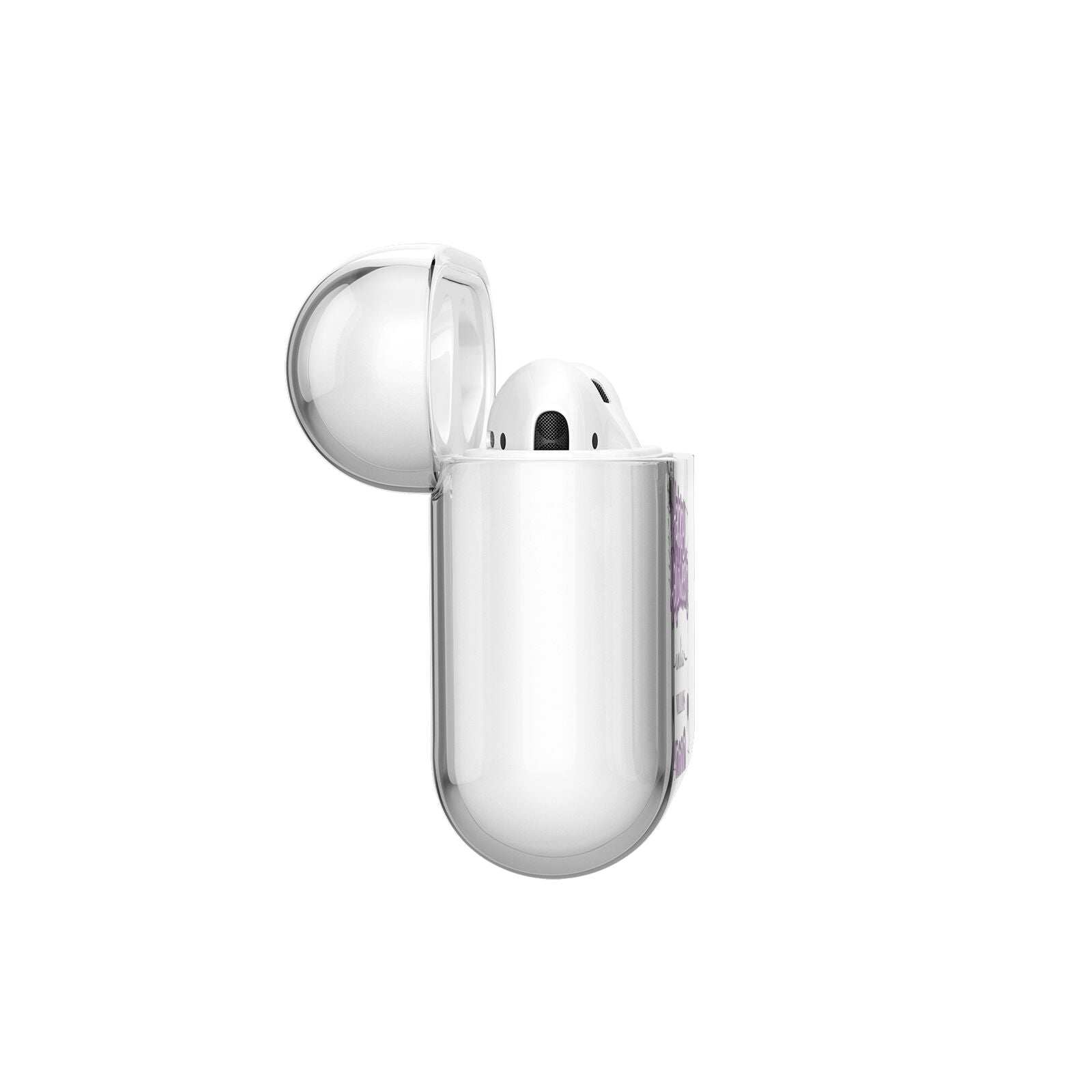 Purple Halloween Catchphrases AirPods Case Side Angle