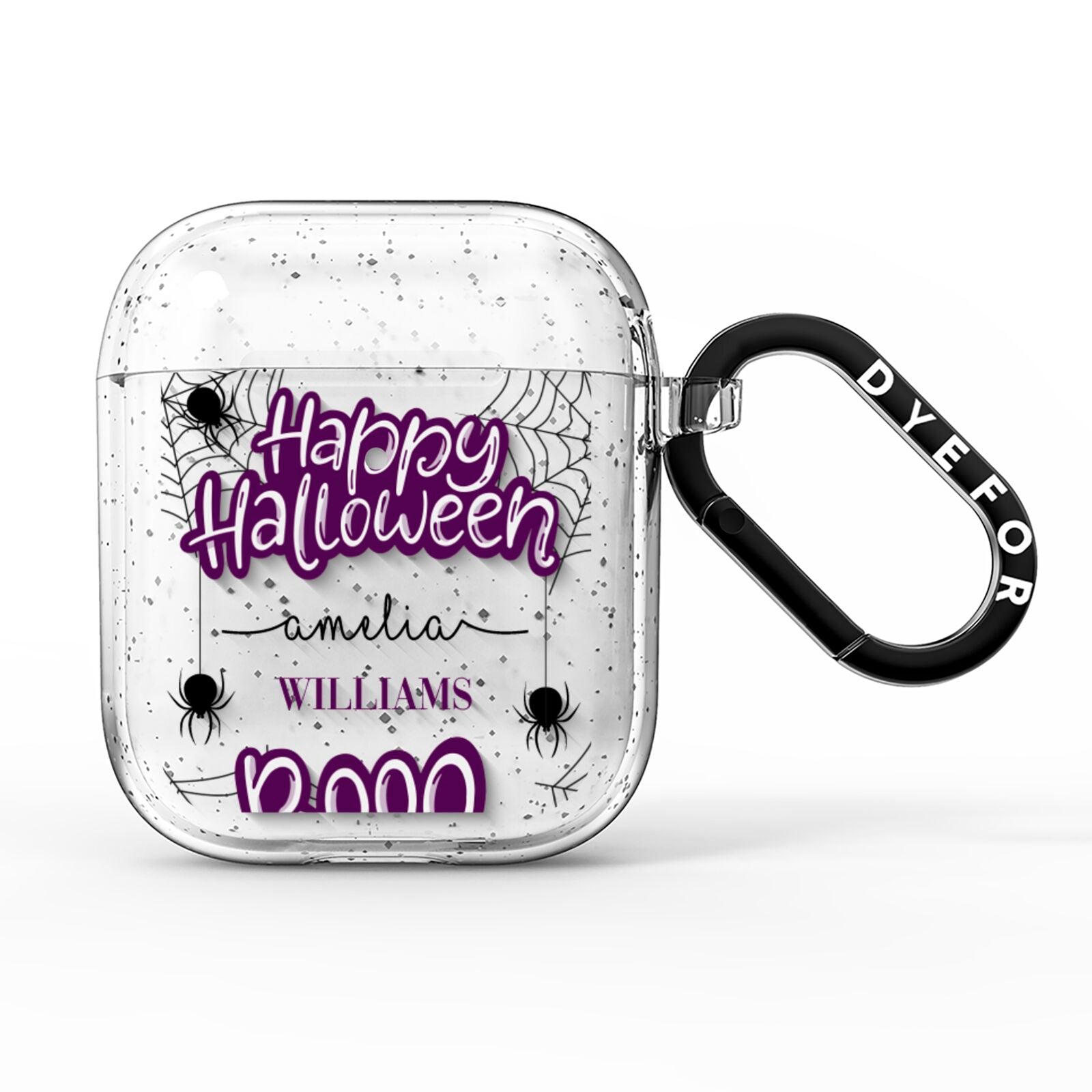 Purple Halloween Catchphrases AirPods Glitter Case