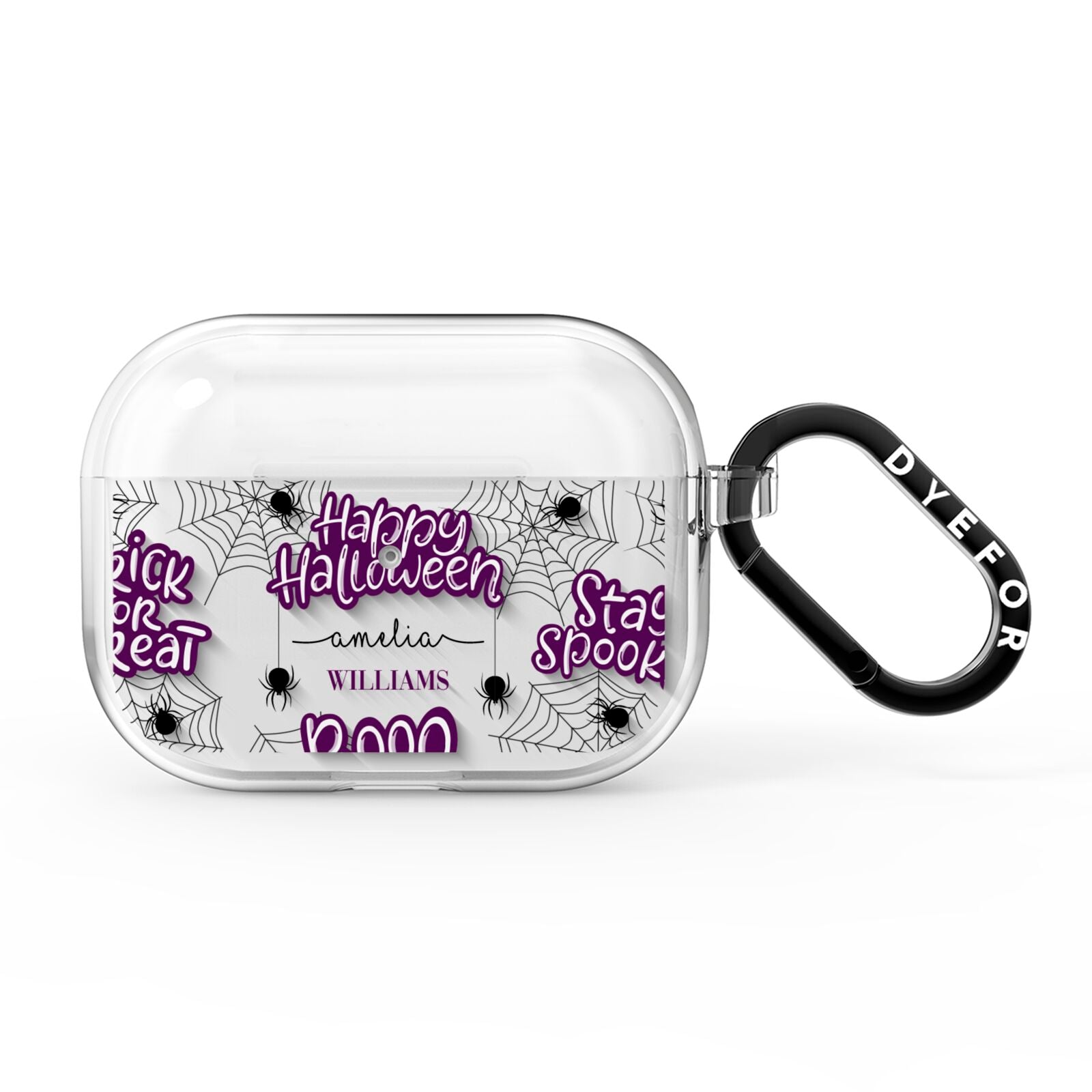 Purple Halloween Catchphrases AirPods Pro Clear Case