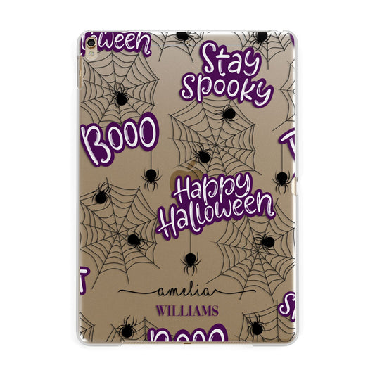 Purple Halloween Catchphrases Apple iPad Gold Case