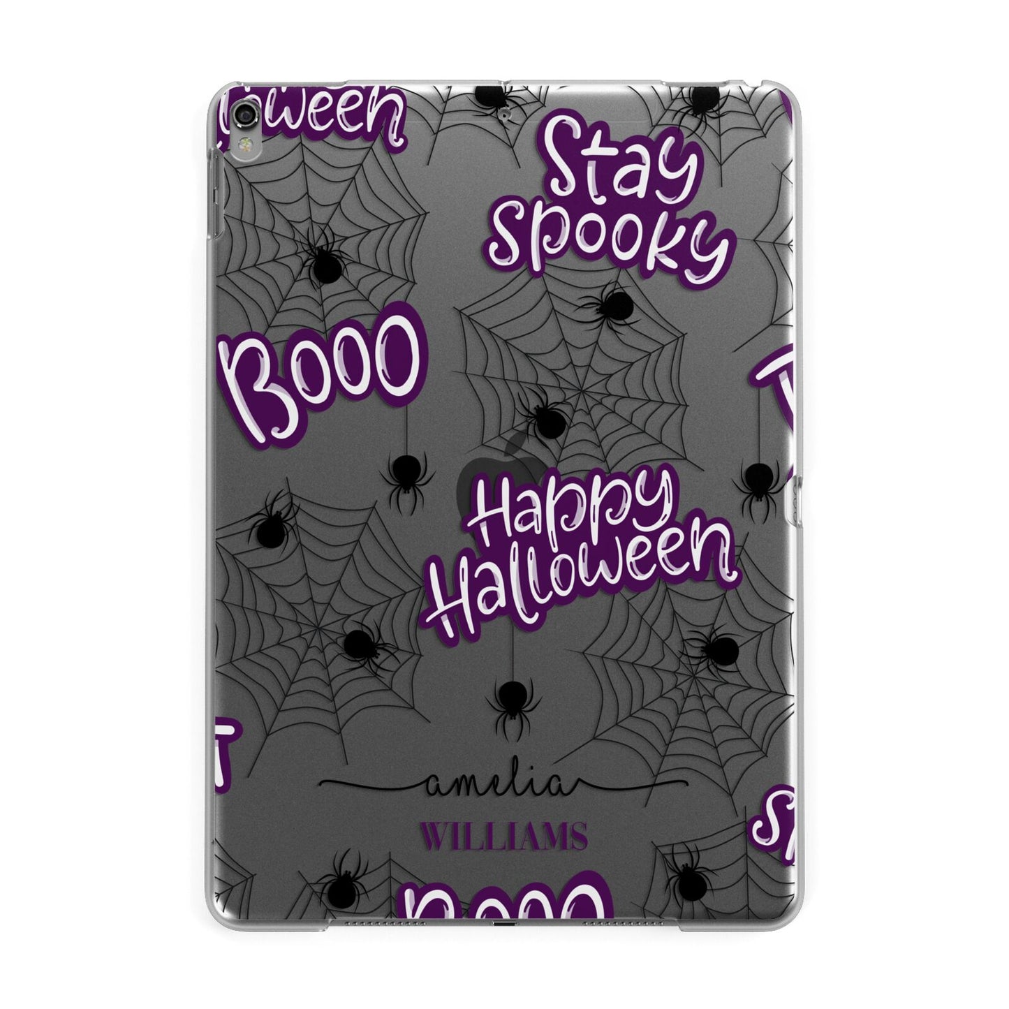 Purple Halloween Catchphrases Apple iPad Grey Case