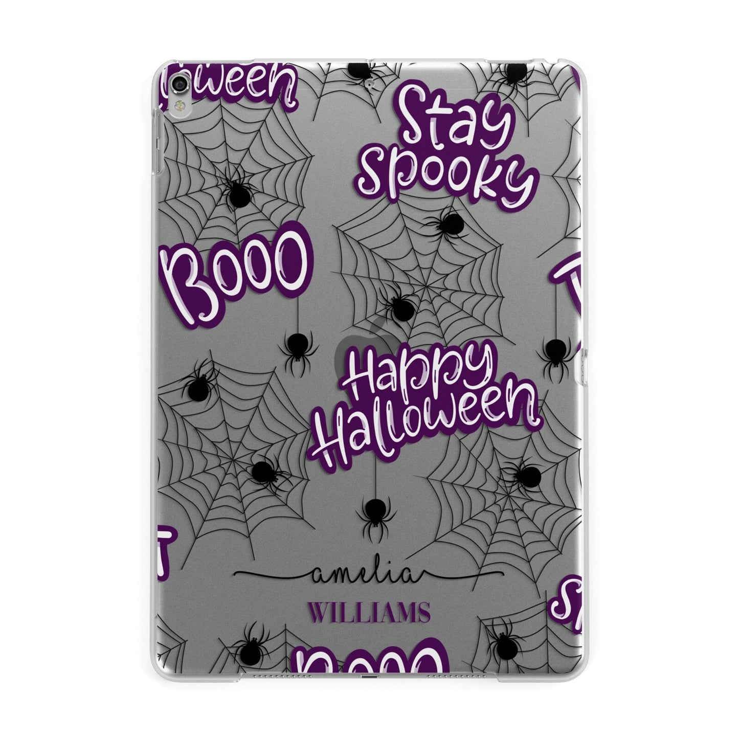 Purple Halloween Catchphrases Apple iPad Silver Case