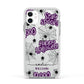 Purple Halloween Catchphrases Apple iPhone 11 in White with White Impact Case
