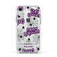 Purple Halloween Catchphrases Apple iPhone XR Impact Case White Edge on Silver Phone