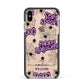 Purple Halloween Catchphrases Apple iPhone Xs Max Impact Case Black Edge on Gold Phone