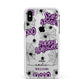 Purple Halloween Catchphrases Apple iPhone Xs Max Impact Case White Edge on Silver Phone