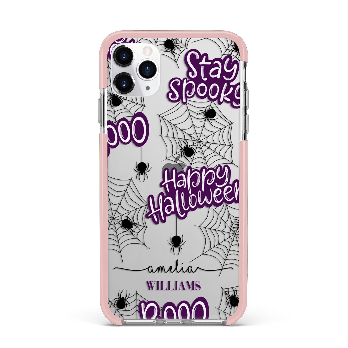Purple Halloween Catchphrases iPhone 11 Pro Max Impact Pink Edge Case