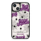 Purple Halloween Catchphrases iPhone 13 Black Impact Case on Silver phone