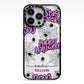 Purple Halloween Catchphrases iPhone 13 Pro Black Impact Case on Silver phone