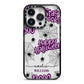 Purple Halloween Catchphrases iPhone 14 Pro Black Impact Case on Silver phone