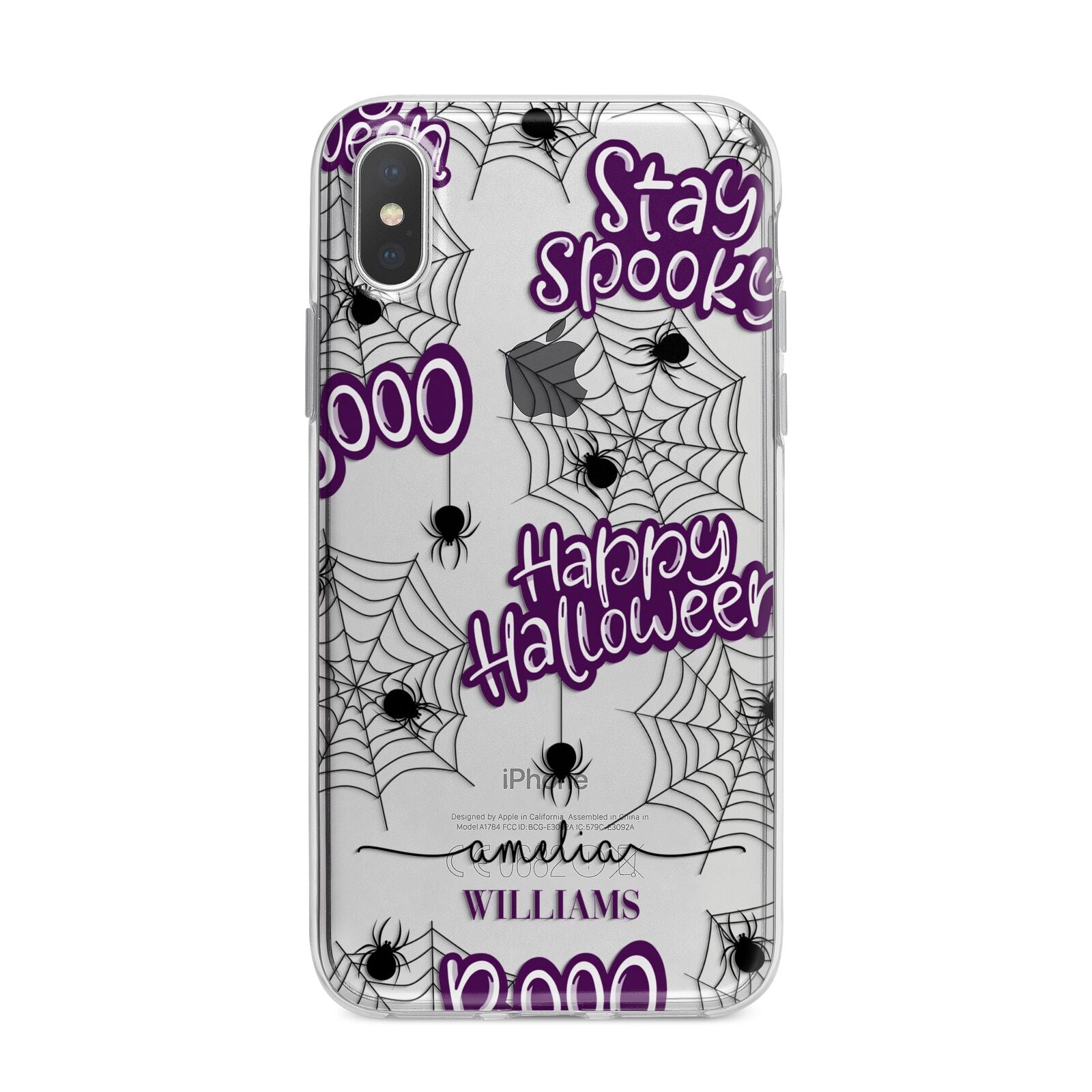 Purple Halloween Catchphrases iPhone X Bumper Case on Silver iPhone Alternative Image 1
