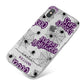 Purple Halloween Catchphrases iPhone X Bumper Case on Silver iPhone