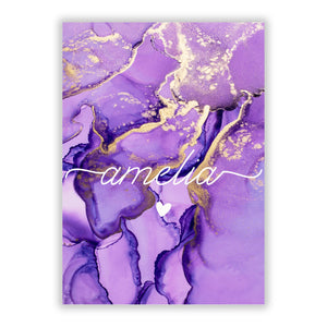 Purple Marble Greetings Card