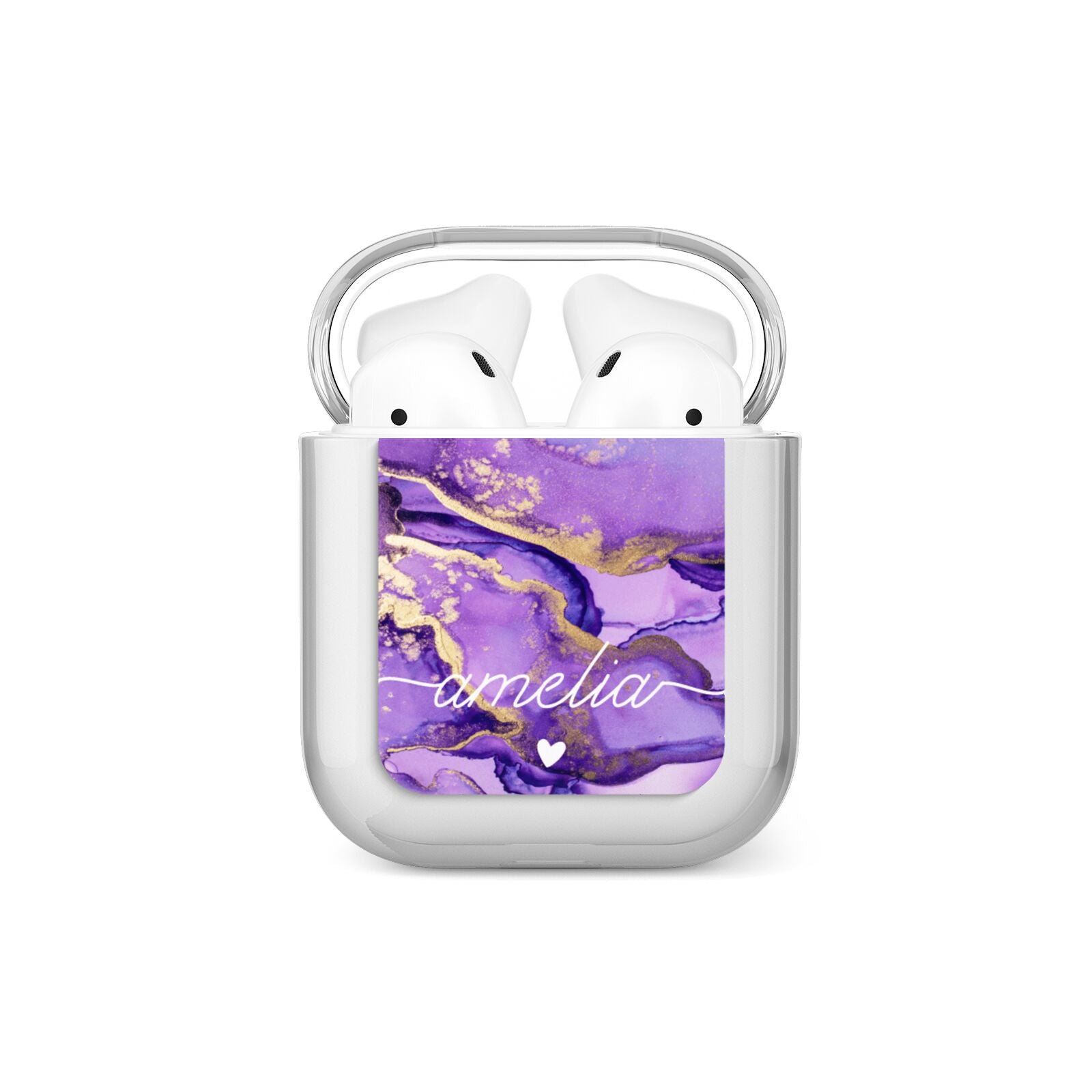 Purple Marble AirPods Case