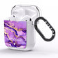 Purple Marble AirPods Clear Case Side Image
