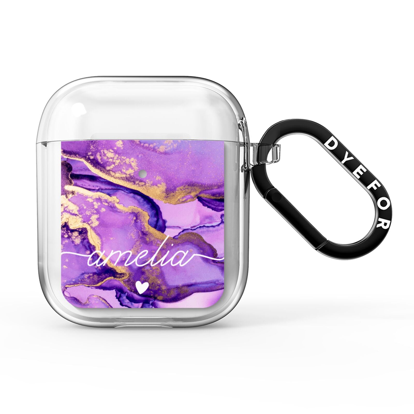 Purple Marble AirPods Clear Case