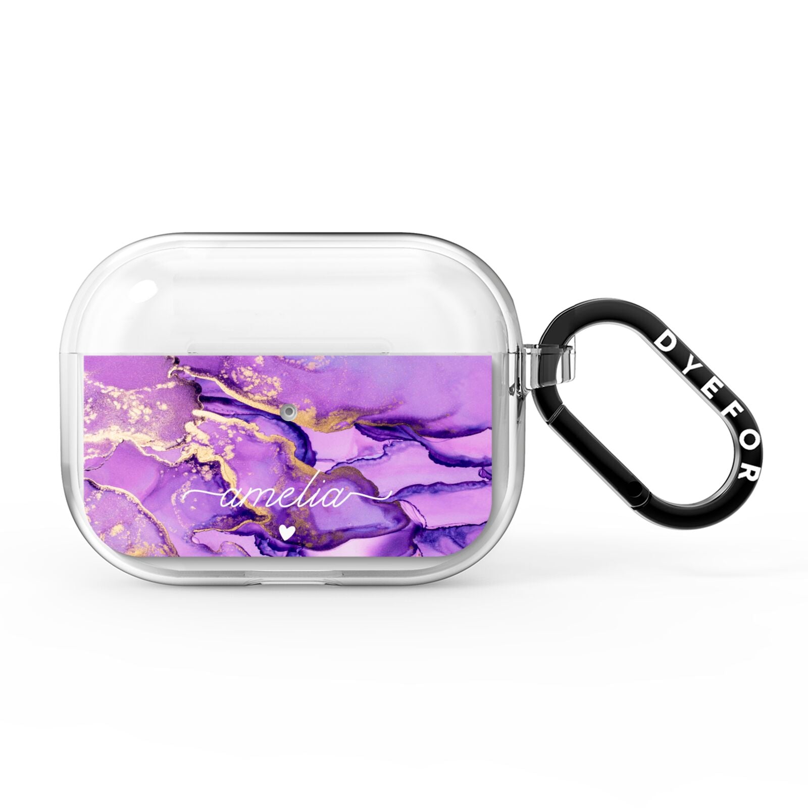 Purple Marble AirPods Pro Clear Case