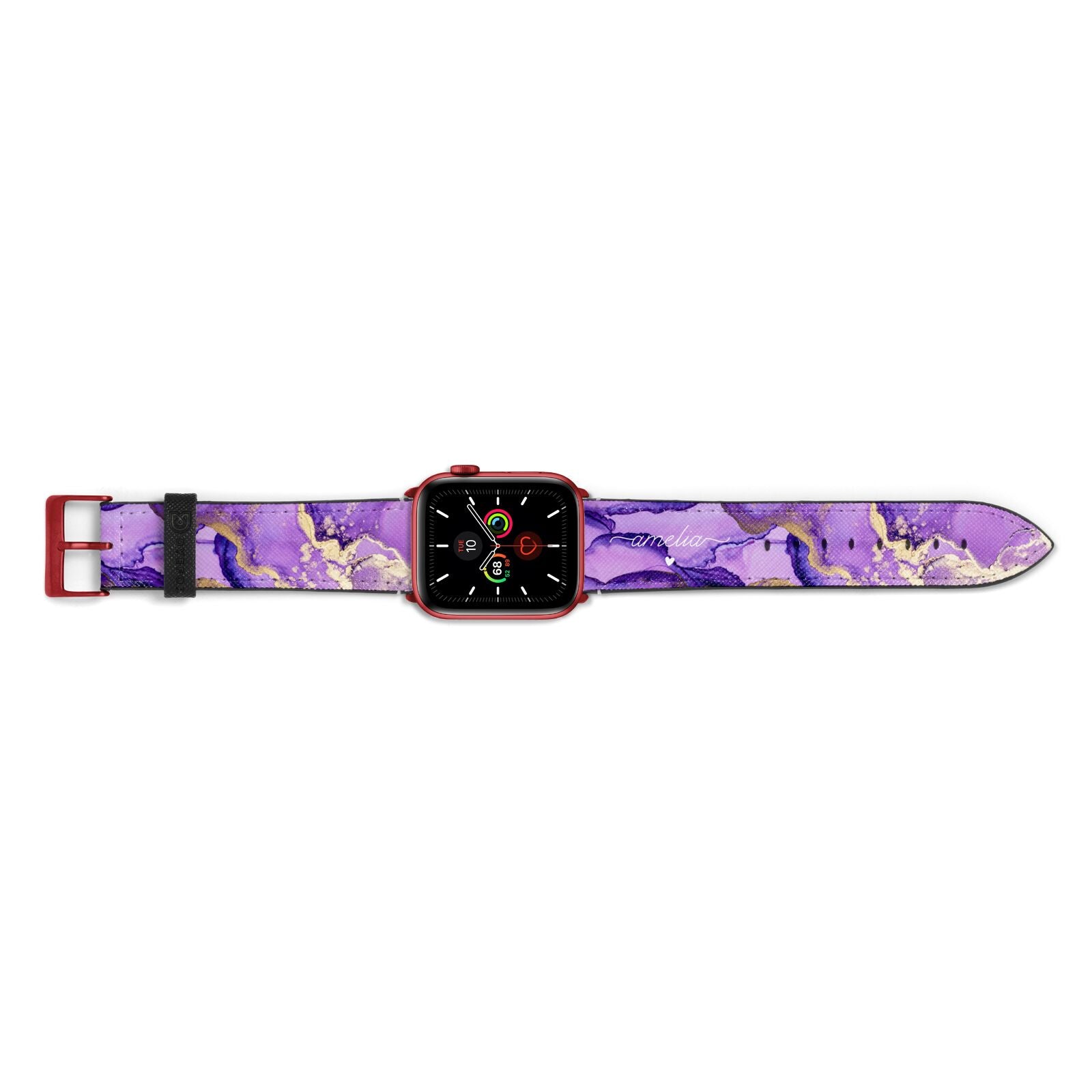 Purple Marble Apple Watch Strap Landscape Image Red Hardware