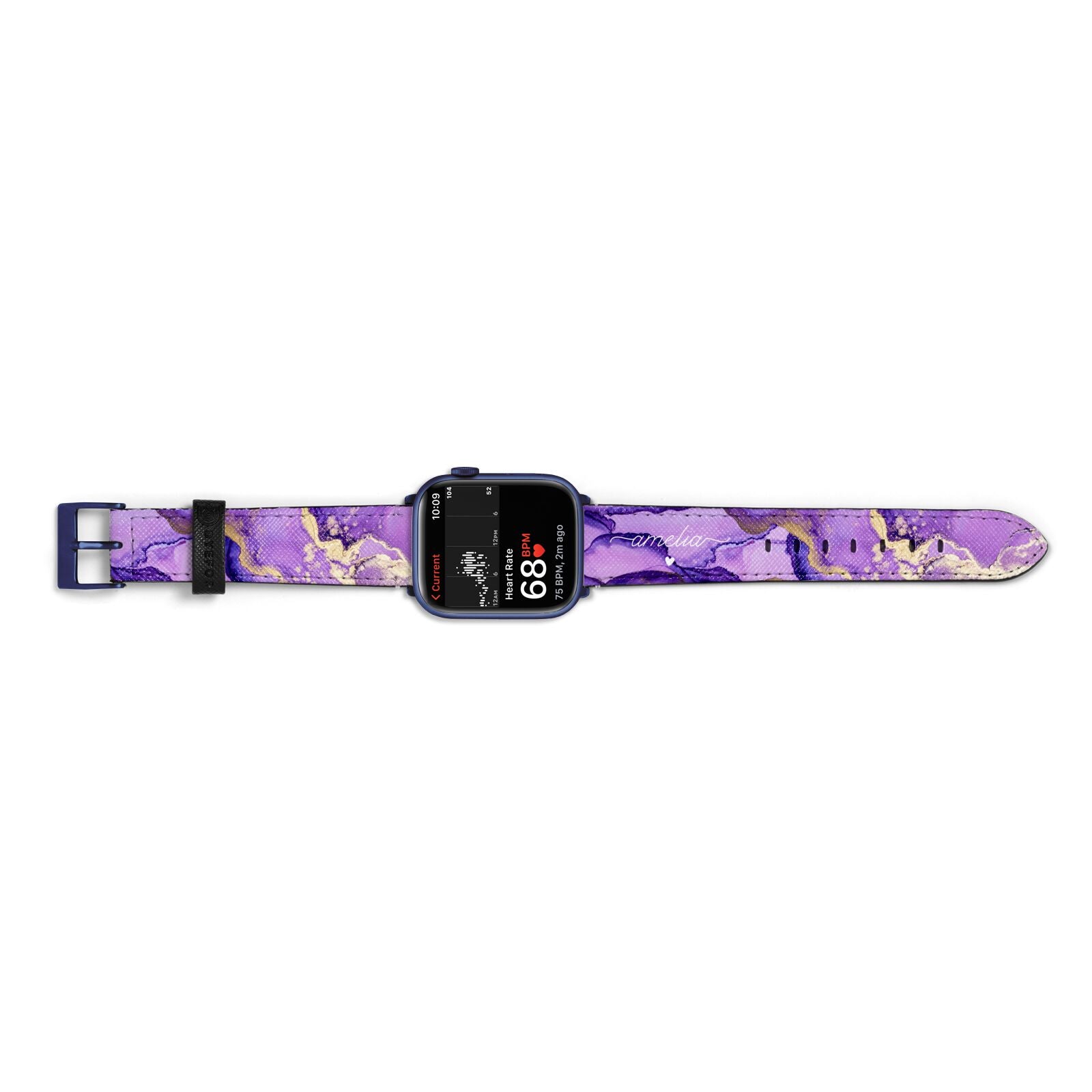 Purple Marble Apple Watch Strap Size 38mm Landscape Image Blue Hardware
