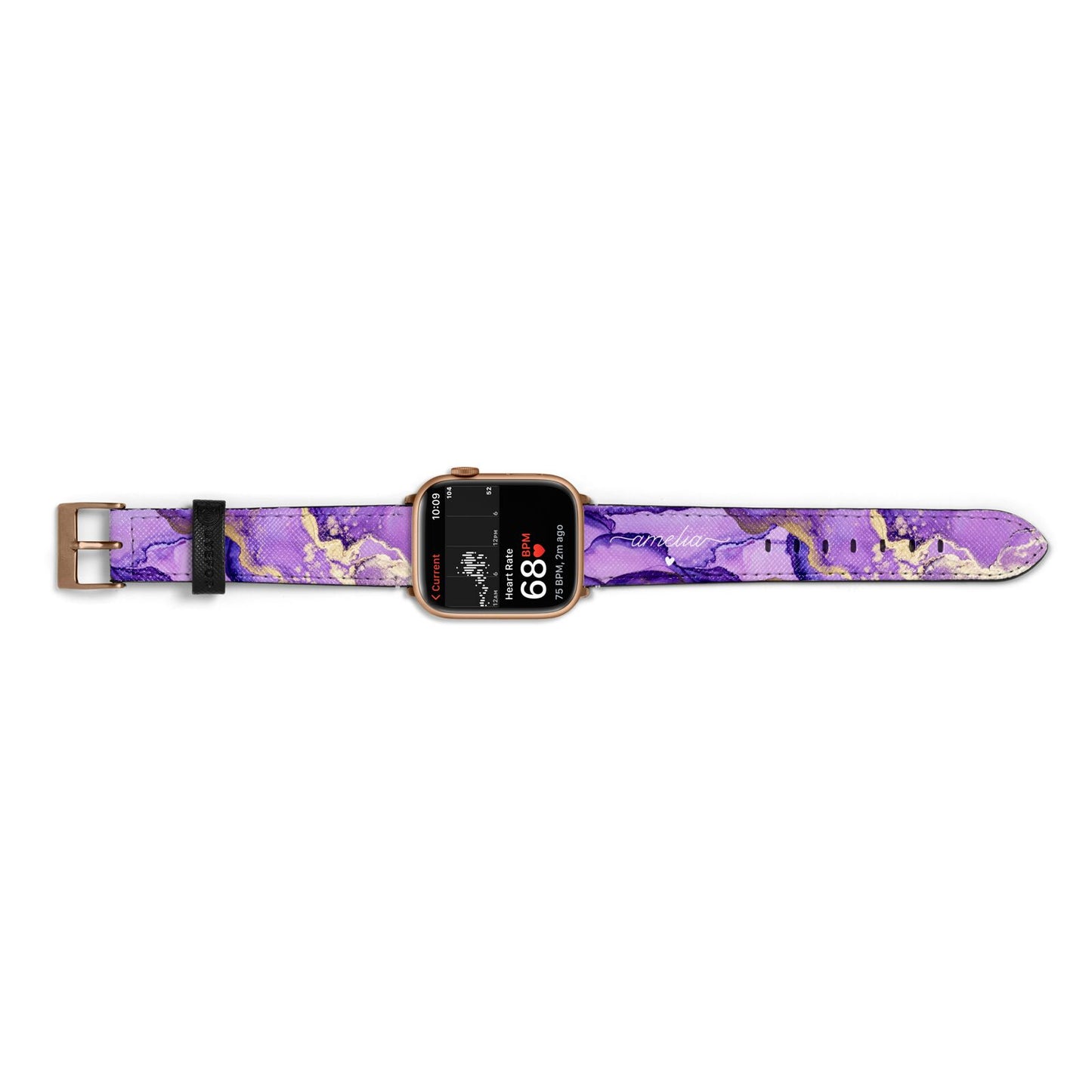 Purple Marble Apple Watch Strap Size 38mm Landscape Image Gold Hardware