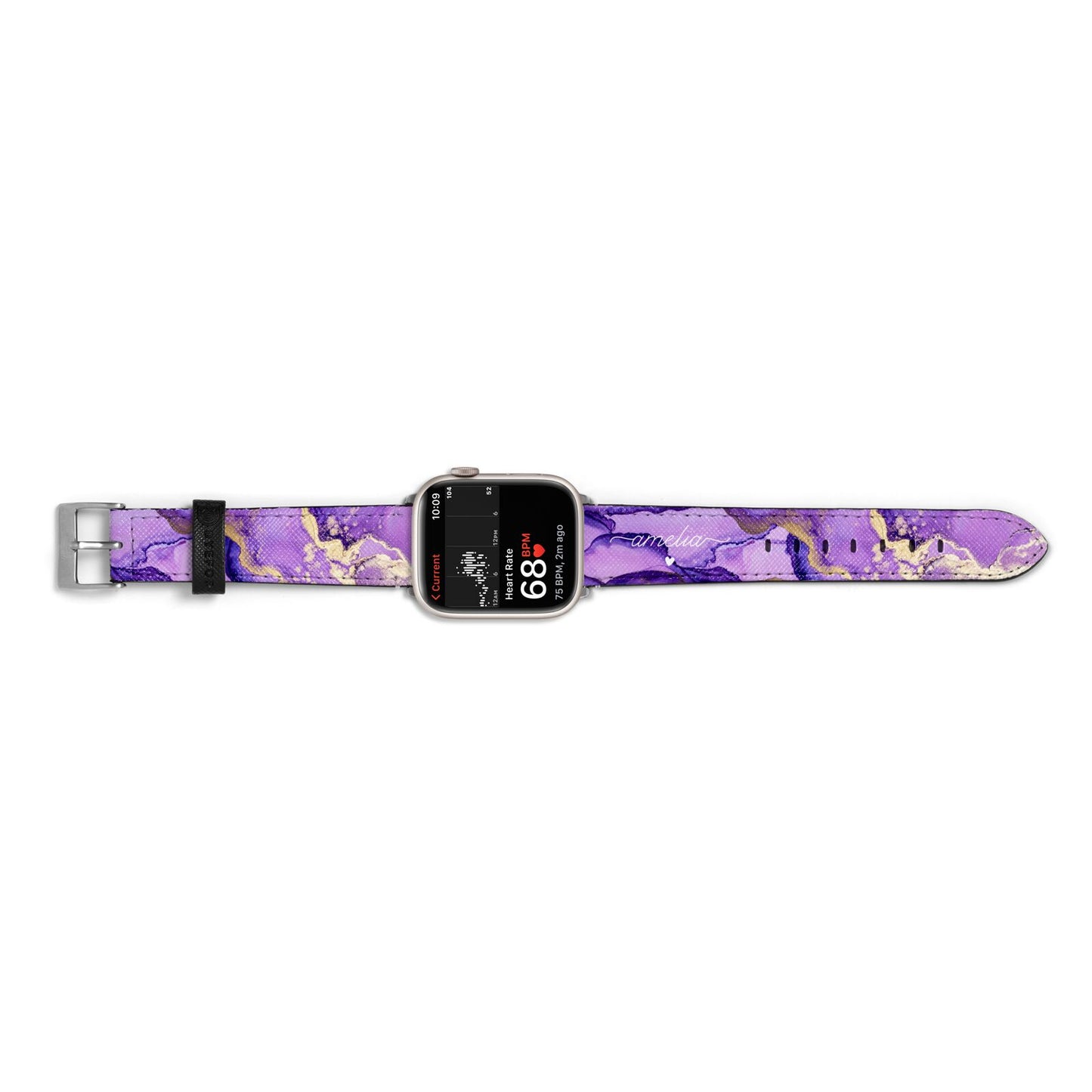 Purple Marble Apple Watch Strap Size 38mm Landscape Image Silver Hardware