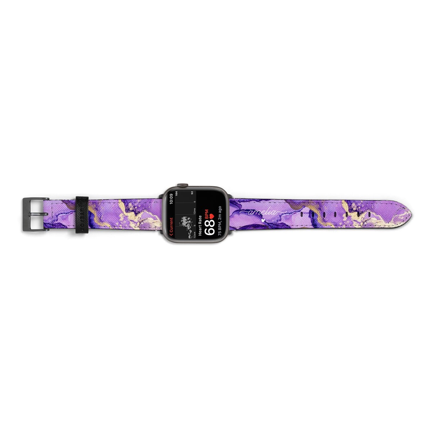 Purple Marble Apple Watch Strap Size 38mm Landscape Image Space Grey Hardware