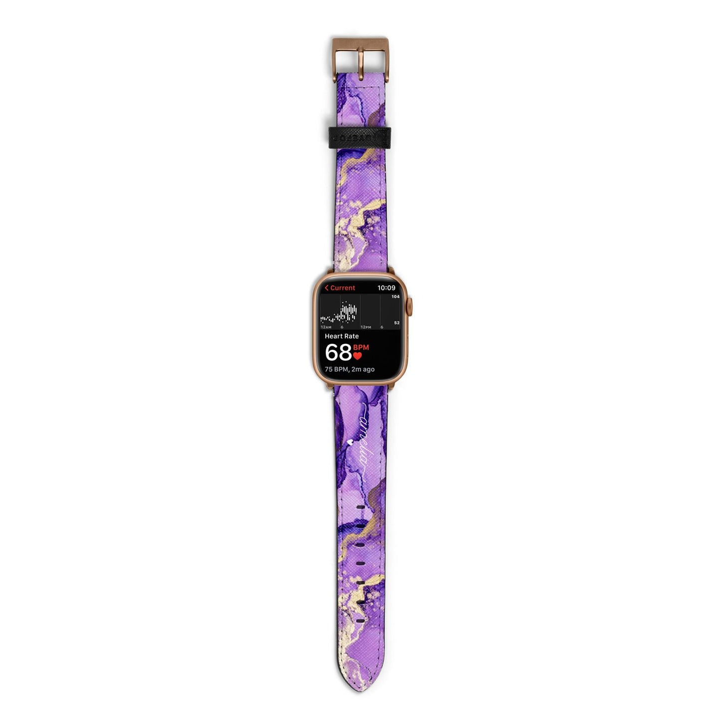 Purple Marble Apple Watch Strap Size 38mm with Gold Hardware