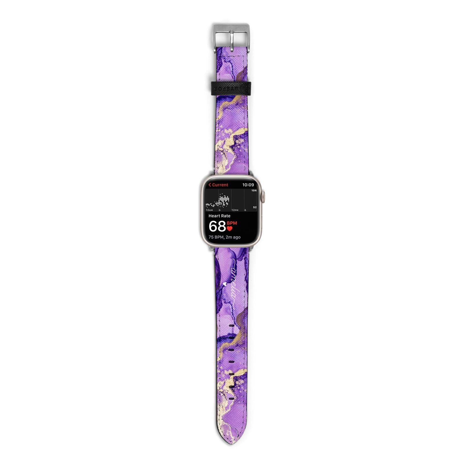 Purple Marble Apple Watch Strap Size 38mm with Silver Hardware
