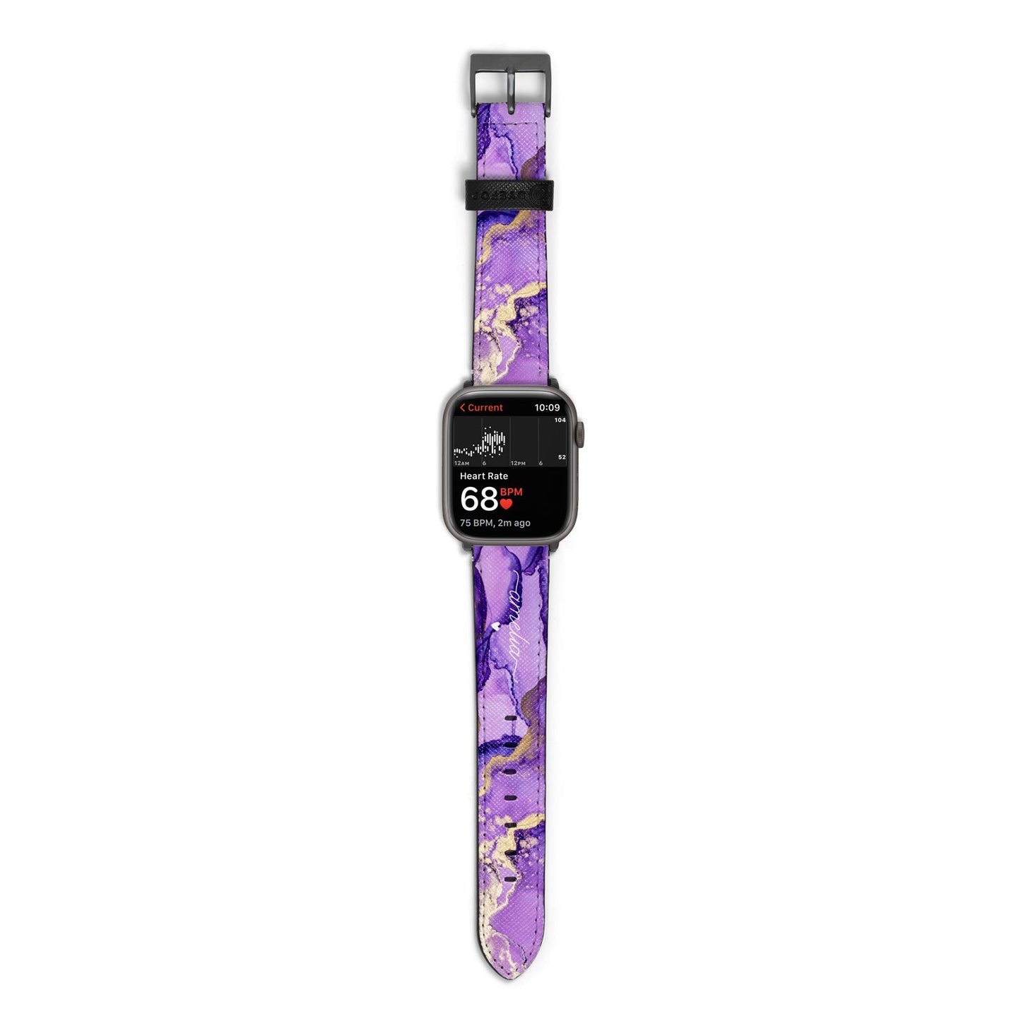 Purple Marble Apple Watch Strap Size 38mm with Space Grey Hardware