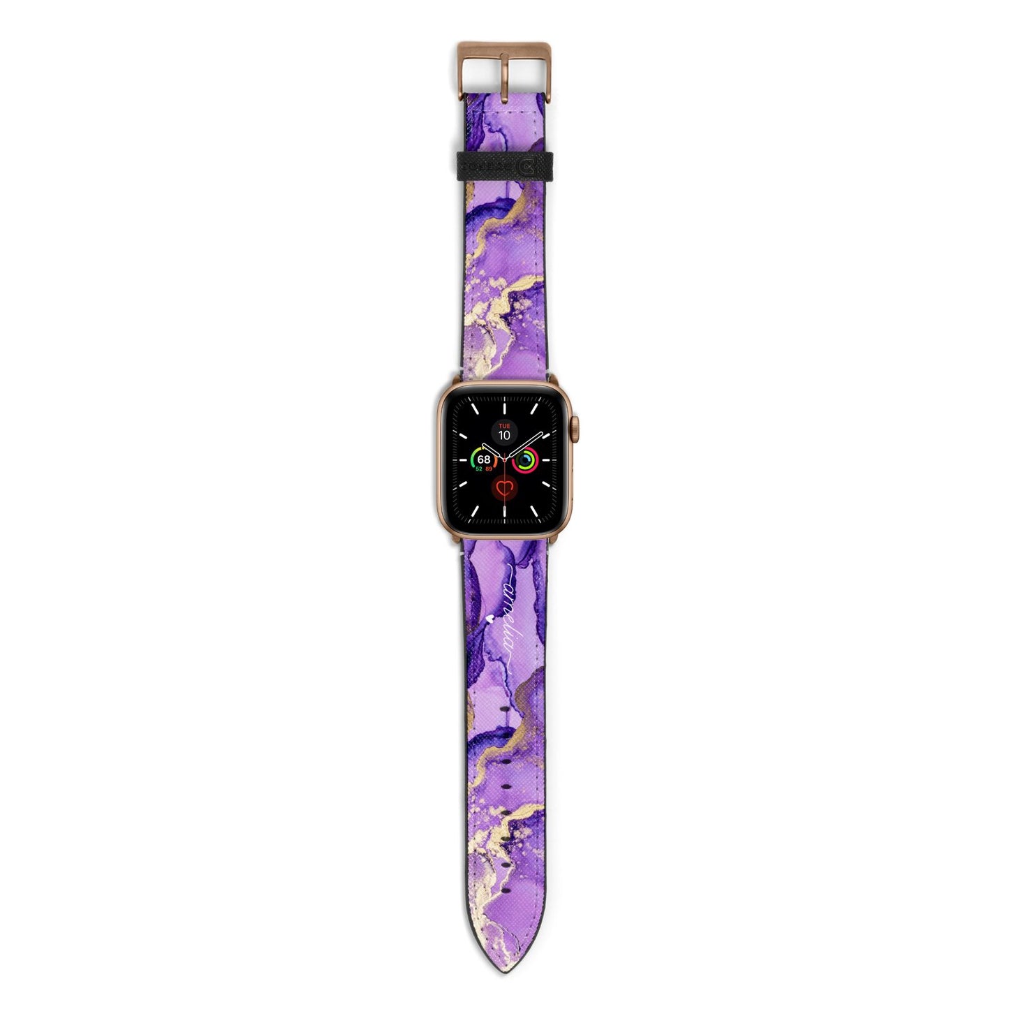 Purple Marble Apple Watch Strap with Gold Hardware