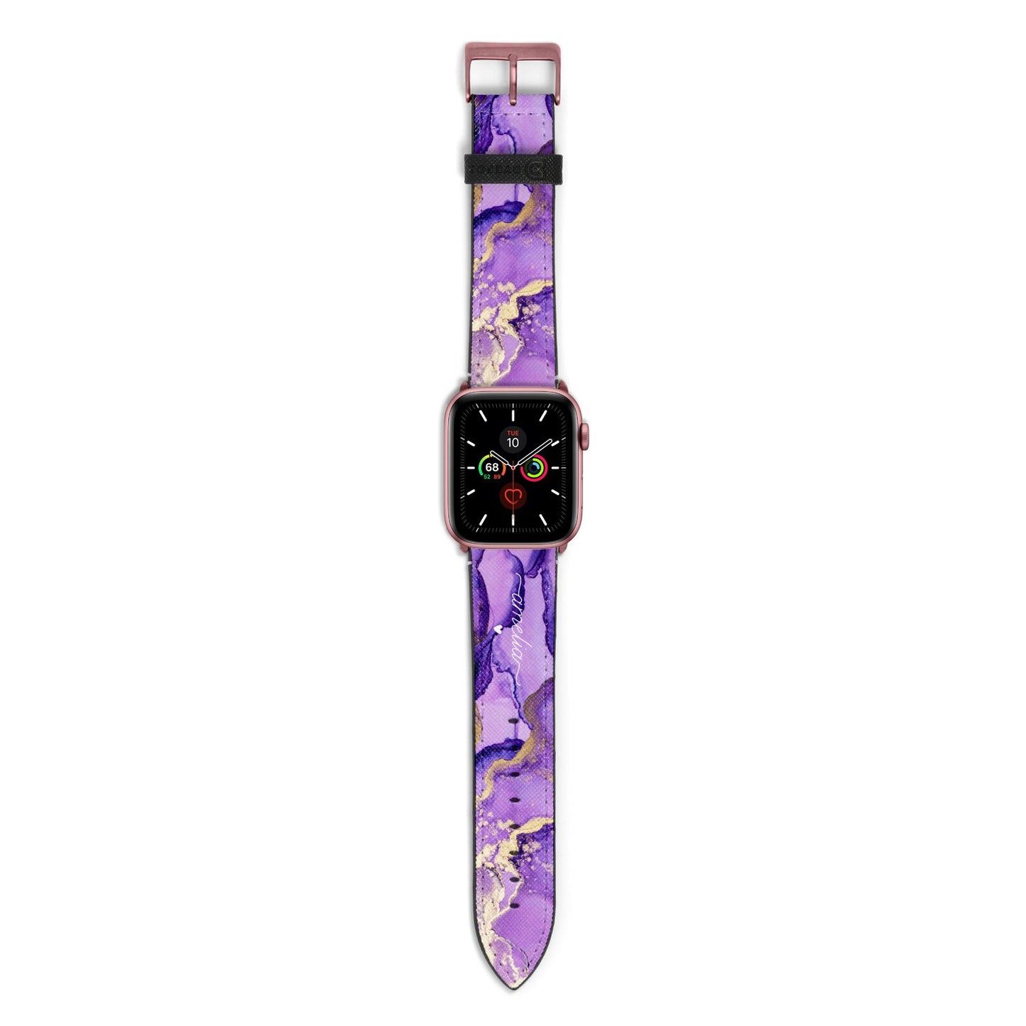 Purple Marble Apple Watch Strap with Rose Gold Hardware